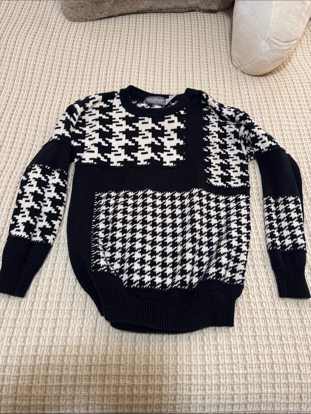 Marisa Christina Black and White Graphic Knit Sweater